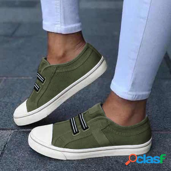 Mulheres de tamanho grande lona elástica Banda sapatos