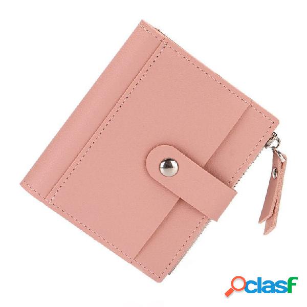 Mulheres elegantes PU Leather Multi-slots Long Wallet Card