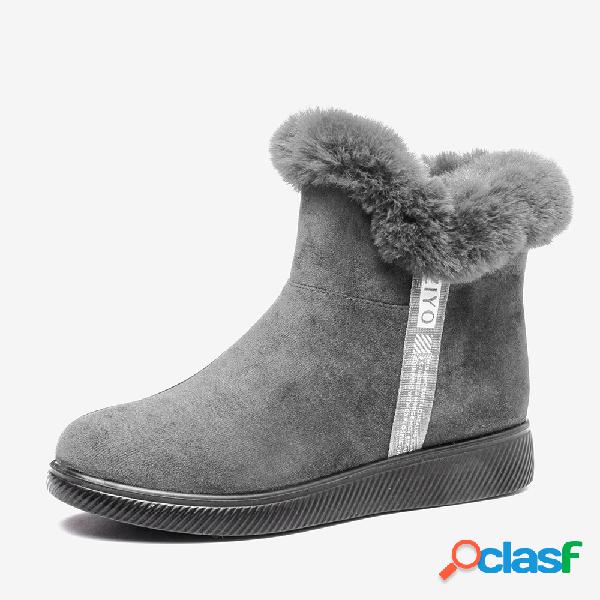 Mulheres inverno quente forro de pelúcia camurça zipper