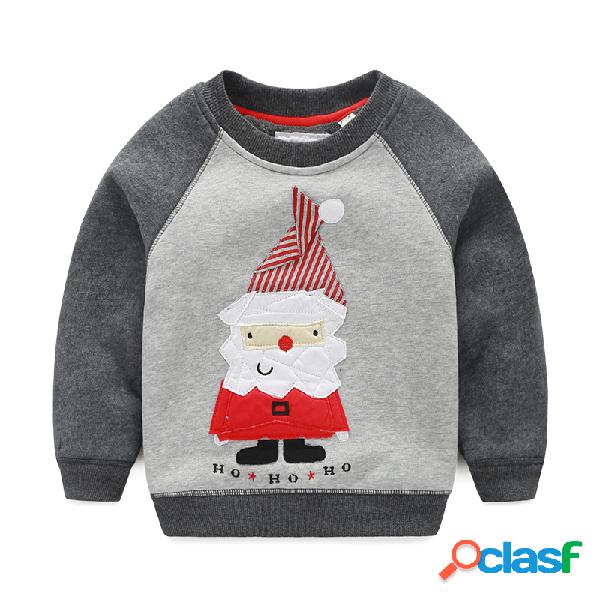 Natal Padrão meninos camisola de gola para 2Y-9Y