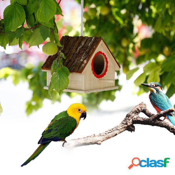 Ninho de pássaro criativo Simulado Bark House Shape Bird