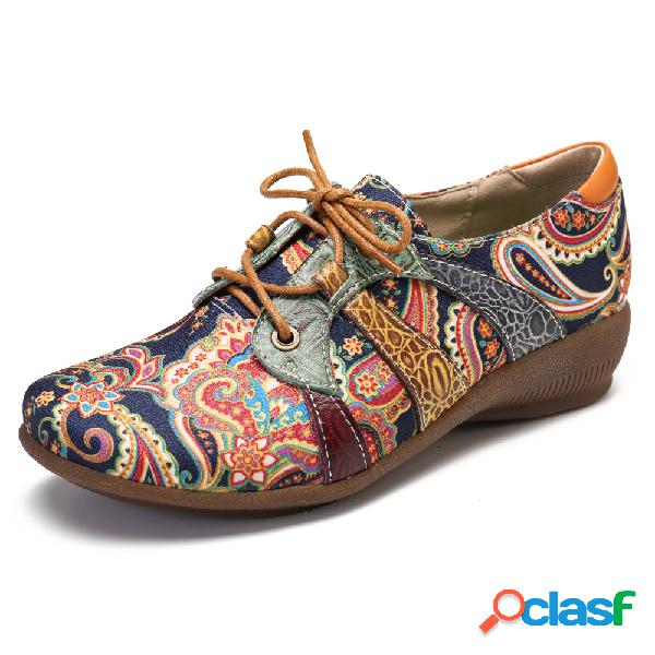 Paisley Têxtil emenda Folkways Style Cloth Toe redondo Lace