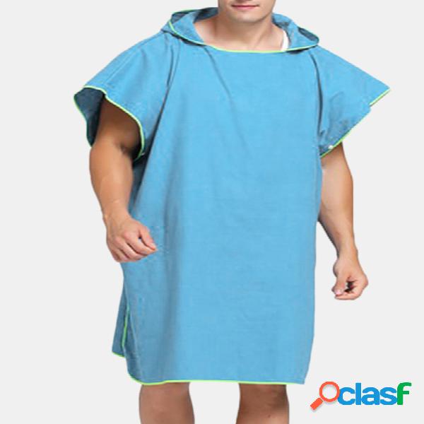 Pijama com capuz solto para homem Robe fino Loungewear liso