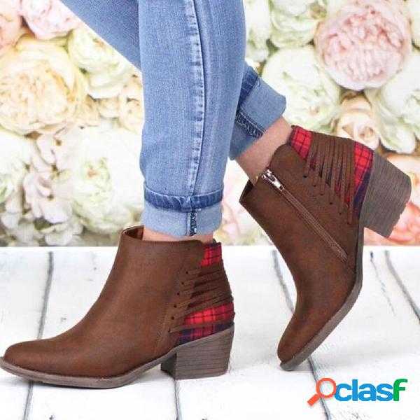 Plus Tamanho Mulheres Emendando Pontas Toe Zipper Chunky