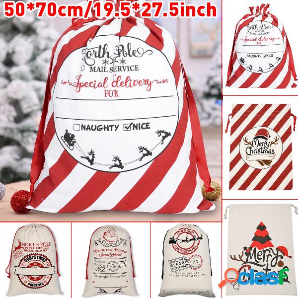 Presente de natal Bolsa Algodão Canvas Drawstring Harness