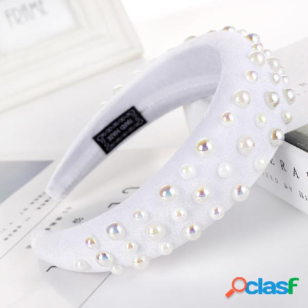 Pérola esponja Headband Multicolor senhoras Headband