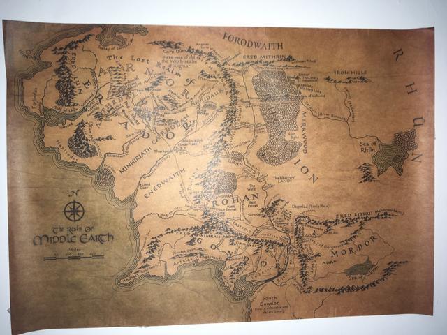 Pôster Senhor dos Anéis - Mapa da Terra média