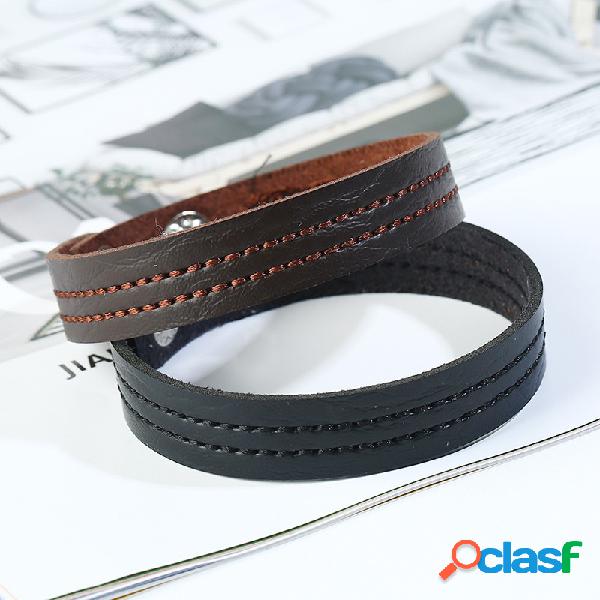 Pulseira De Couro De Imitação Simples Retro Bohemian Soft