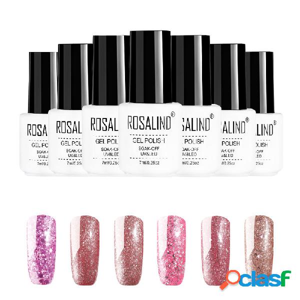Rosa de Ouro Prego Gel Polonês Glitter 7 ML Soak-off Gel UV