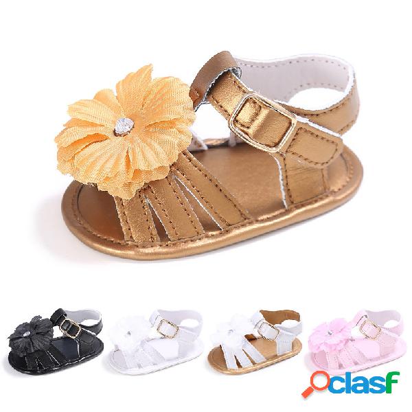 Sandálias de Verão de Flor para Bebê de 6-24 m