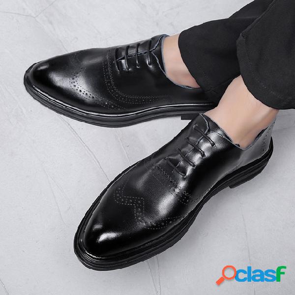 Season New Carved Brock Breathable Leather Business England