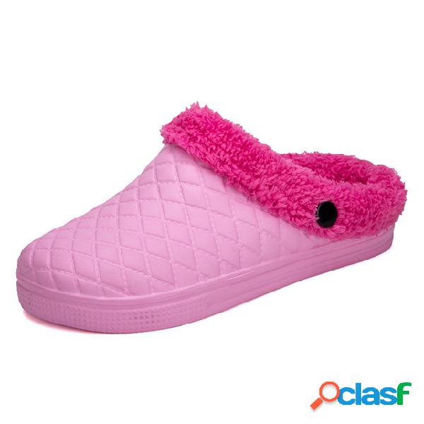 Tamanho grande Toe redondo interior quente Terry forro