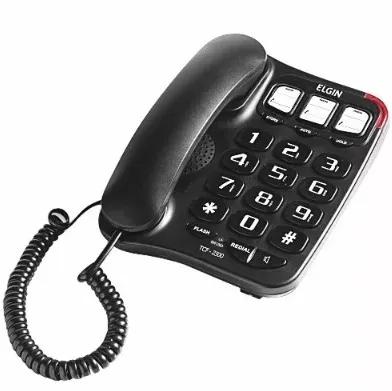 Telefone Com Fio Elgin Tcf2300 Preto - Viva Voz Barato