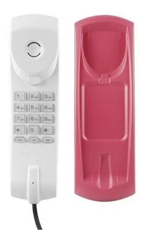 Telefone Com Fio Gondola Intelbras Tc20 Rosa E Branco
