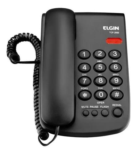 Telefone De Mesa Com Fio Tcf 2000 Chave De Bloqueio Elgin