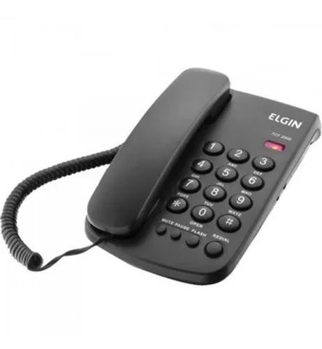 Telefone Mesa Com Fio Tcf2000 Preto Elgin