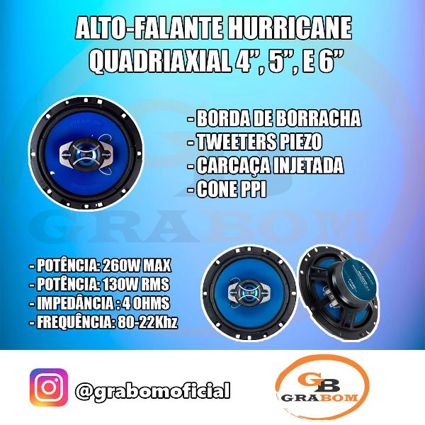 auto-falante kit hurricane 4/5/6" par