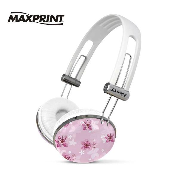 fone de ouvido headphone rosa florido
