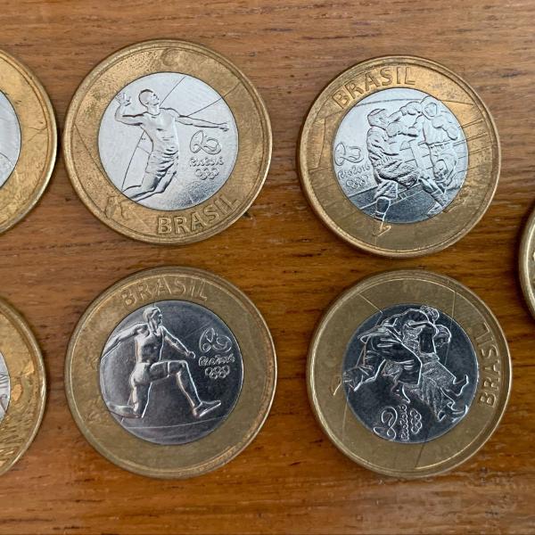 leia a descrição: moedas de 1 real olimpíadas rio 2016