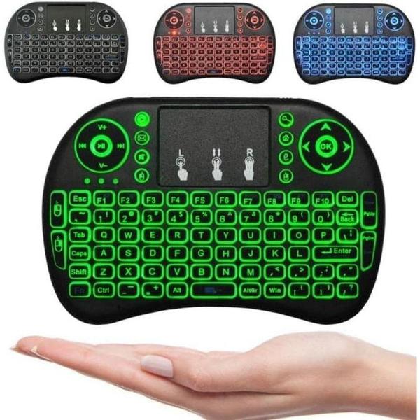 mini teclado sem fio touchpad universal iluminação led