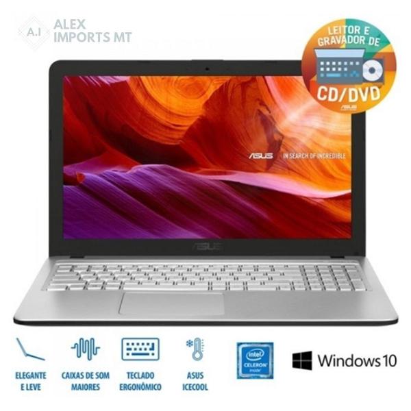 notebook asus x543ma-go595t dualcore n4000 memória 4 gb hd