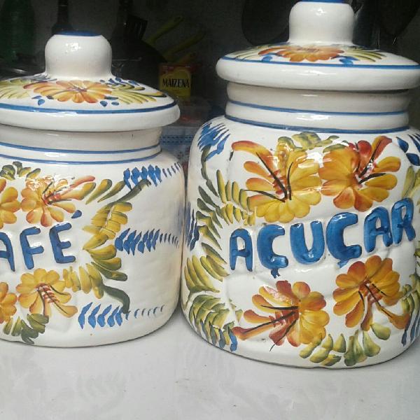 potes para mantimentos de porcelana