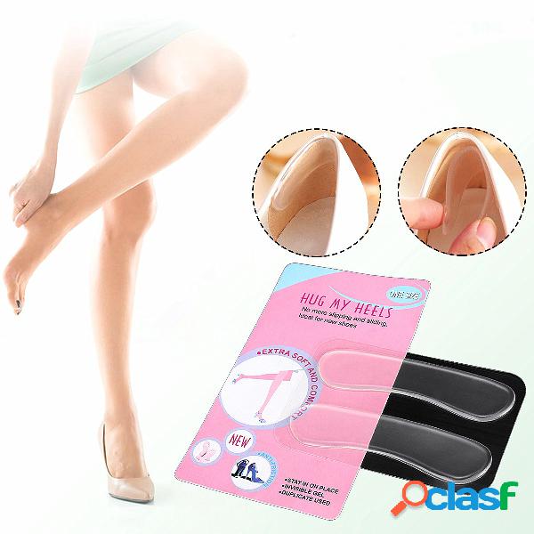 1 Par Transparente Silicone Sapato Palmilha Invisível