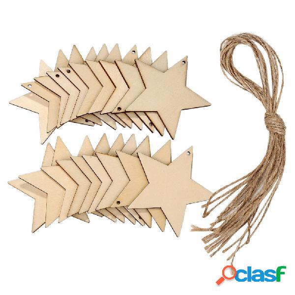 10 Pcs Em Branco Em Forma de Estrela Folha De Madeira Chip