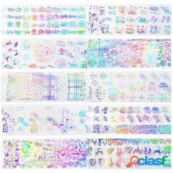 10 Pcs Prego Shimmer Etiqueta de Transferência Manicure