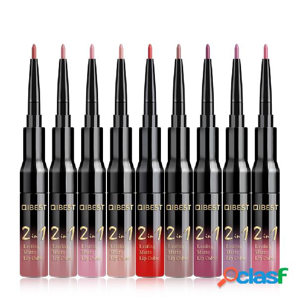 2 Em 1 Lip Gloss Lip Liner Bouble Cabeça Lip Gloss Pen