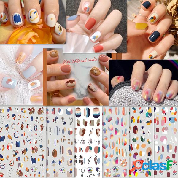 3D Colorful Rainbow Waterproof Unhas Sticker Watermark DIY