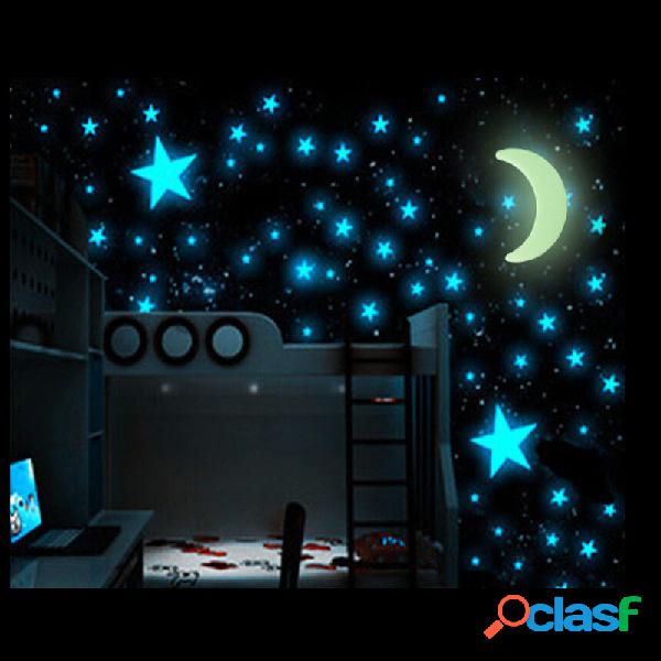 3cm 100PCS Colorful Fluorescent Glow Star Wall Sticker
