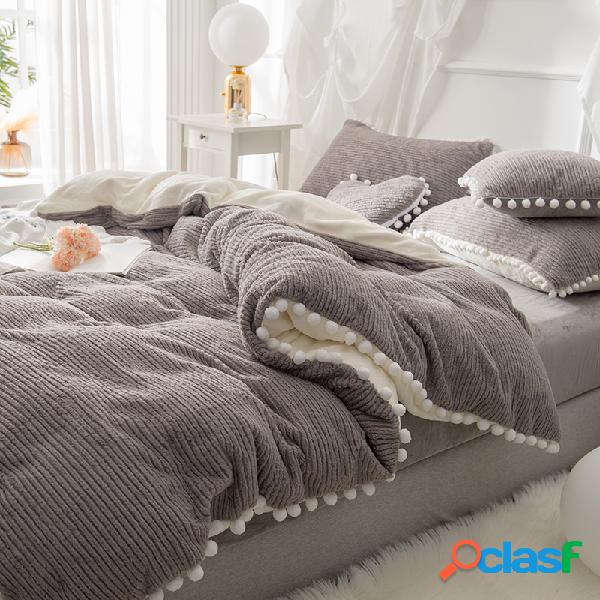 4 Pcs Dupla Face Dehair Angora De Cristal De Veludo Conjunto