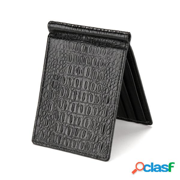 4 Slots de Cartão de Carteira de Couro PU Crocodilo Cobra