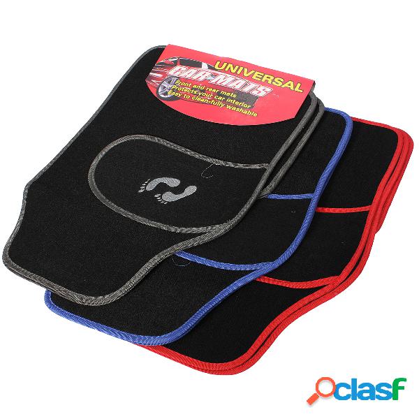 4pc Universal Car Floor Mat Front Rear PVC Carpet Non-Slip