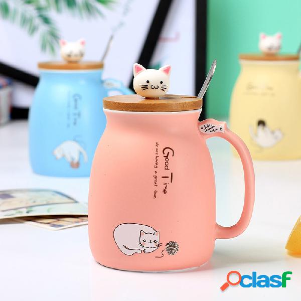 500ml Cerâmico caneca de café adorável gato Padrão copo