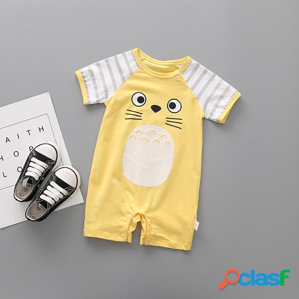 Animal bonito Padrão Romper de manga curta para bebê 0-24M