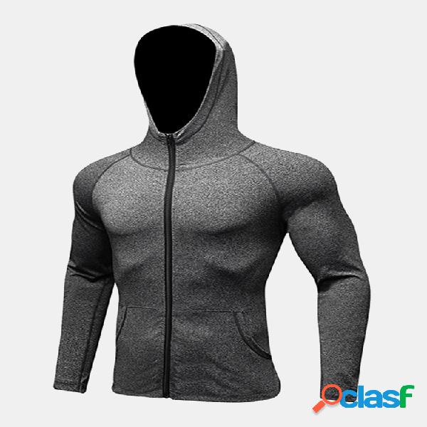 Aptidão Hoodies de secagem rápida respiráveis para homens