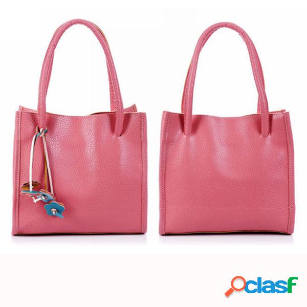 Bolsa Casual Cor de Bombom Retro Pendular Feminina