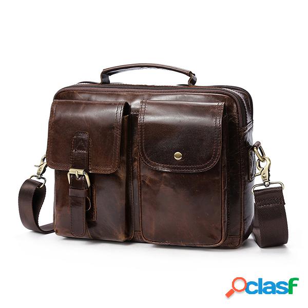 Bolsa Vintage Formal Transversal Couro Genuíno