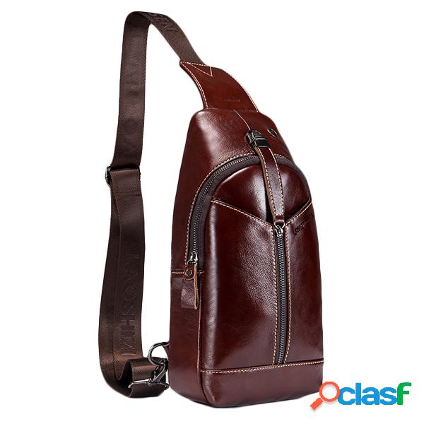 Bolsa Vintage Transversal Masculina Couro Genuíno