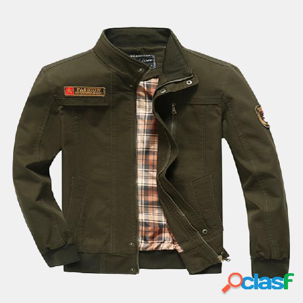Braçadeira Emboridery Plus Tamanho 5XL Algodão Jaqueta de