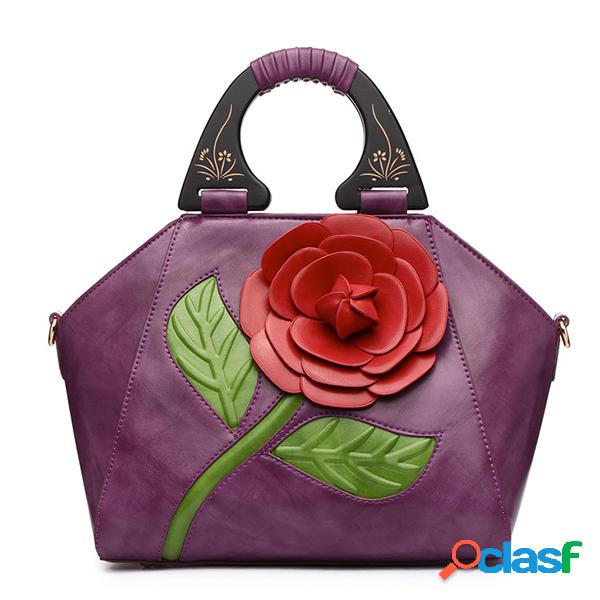 Brenice Bolsa Feminina Estilo Nacional Rosa Decorativa PU