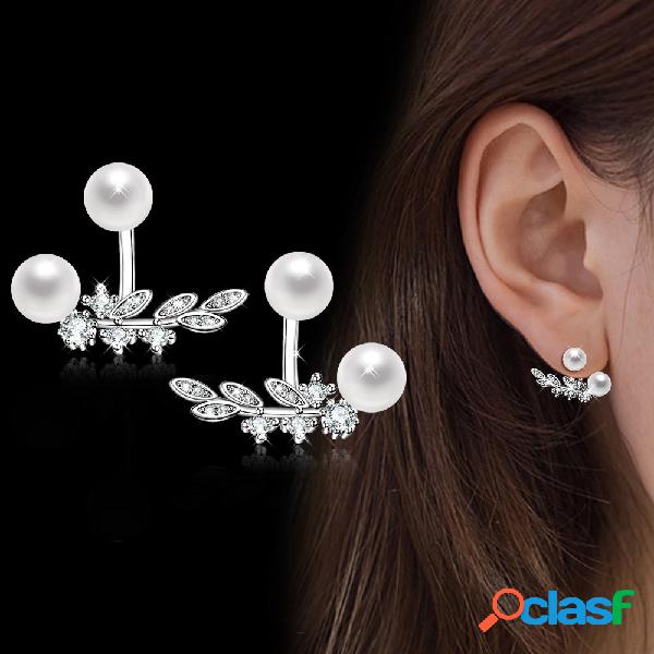 Brincos Pendurados Elegantes Sliver Brincos De Strass