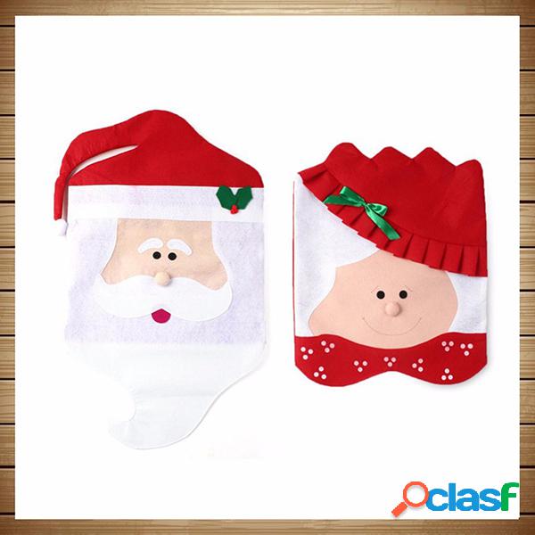 Cadeira de Natal Covers Santa Claus Decoração de Natal