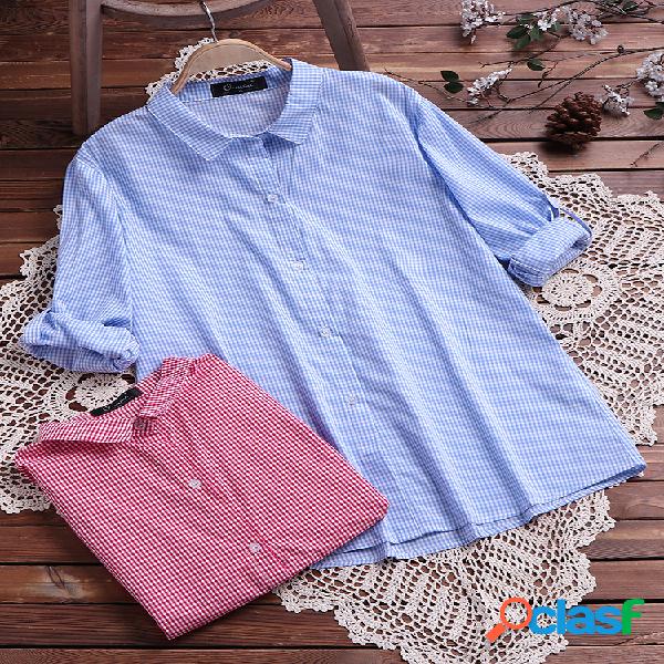 Camisas abaixadas ocasionais das mulheres do colar da manta