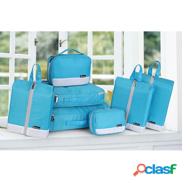 Casa de poliéster 7 peças Mochila Bolsa Travel Digital