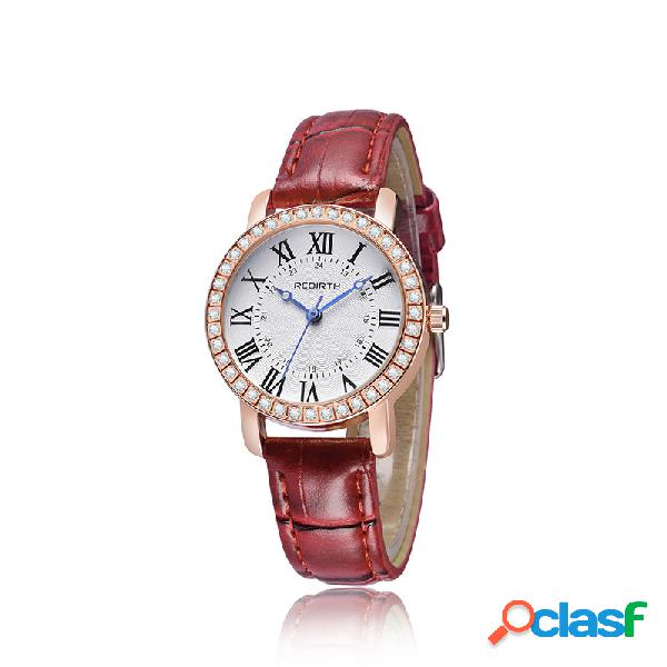 Casual Quartz Leather Strap Relógios Classic Big Dial