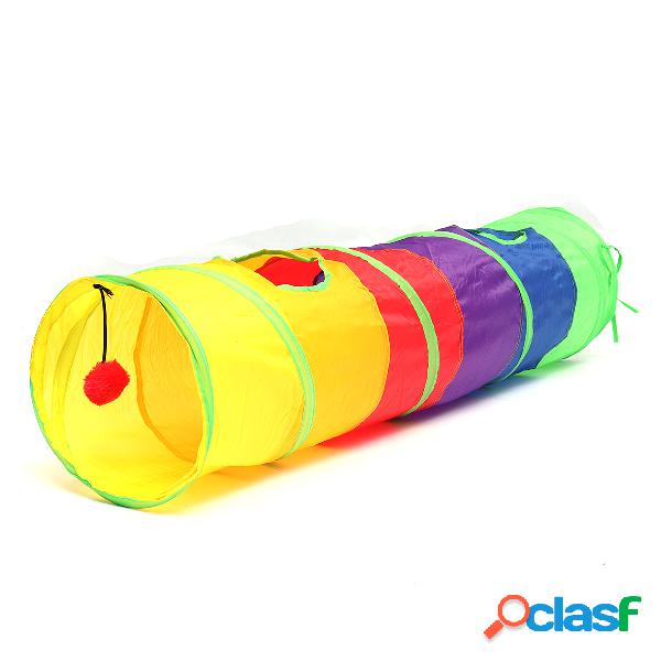 Collapsible Pet Cat Tunnel Toys Dobrável Cat Coelho Túnel