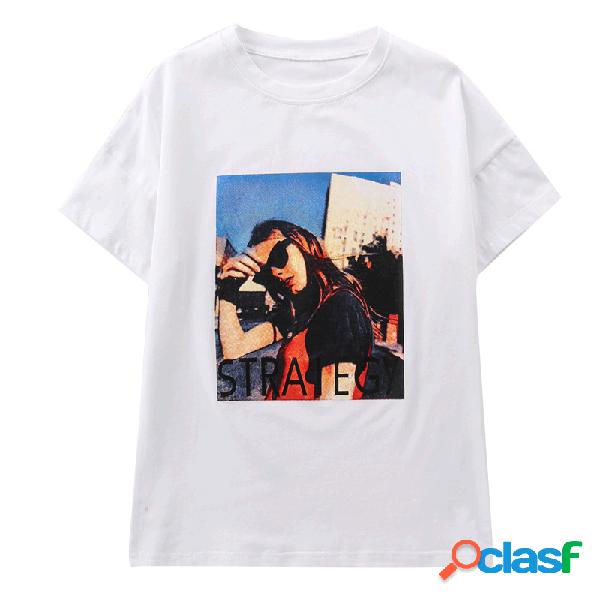 Cool Impresso Toddlers Meninas Crianças T-shirt de Manga